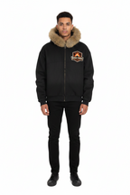 Sun Fade Boxy Detachable Fur Hoodie/R.B.Angel Design