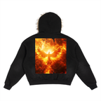 Sun Fade Boxy Detachable Fur Hoodie/R.B.Angel Design
