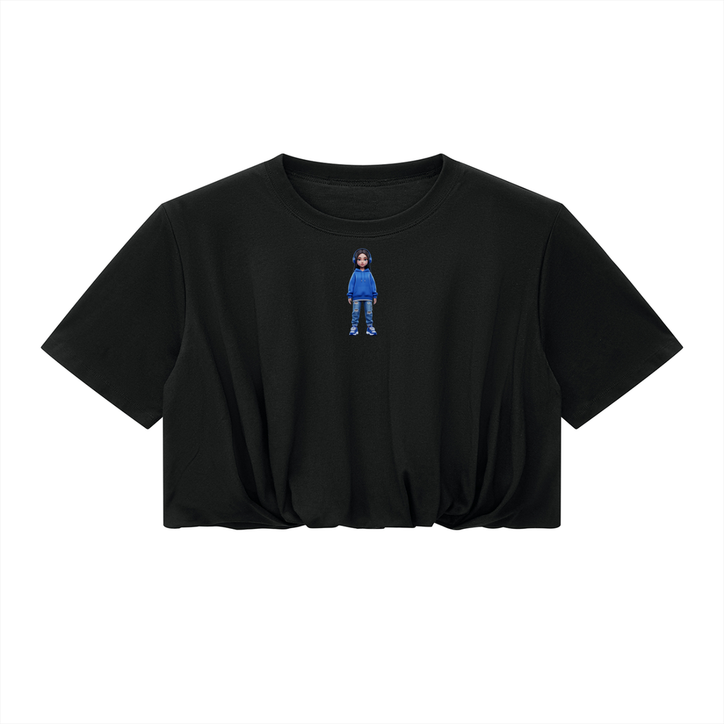 Women’s Crop Bubble Hem T-Shirt